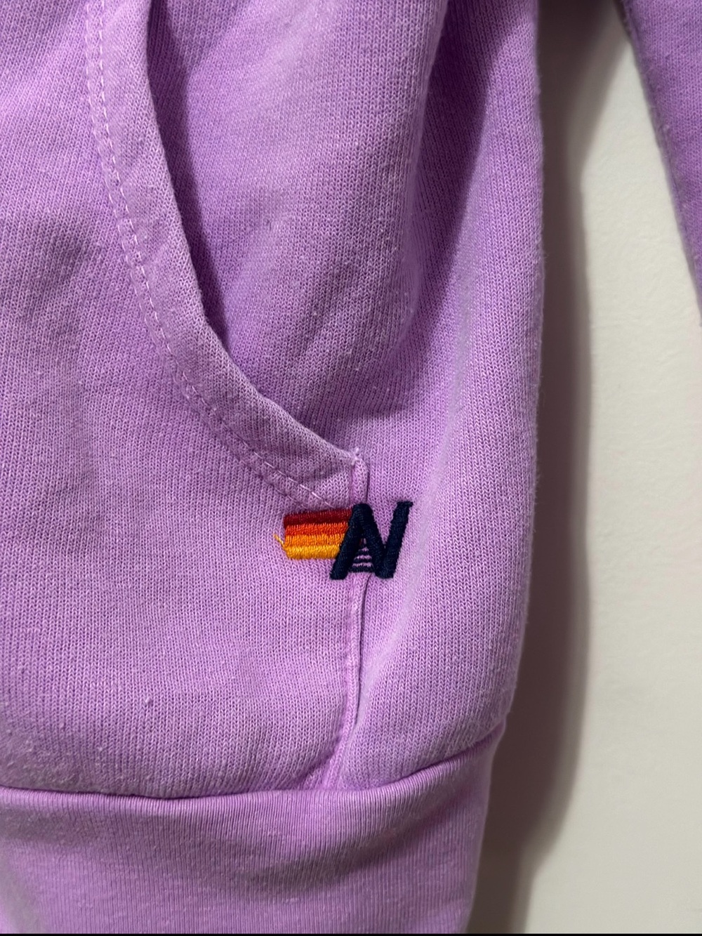 Aviator Nation Kids Size 12 Purple Rainbow Stripe Full Zip Hoodie Made in USA - Picture 11 of 14